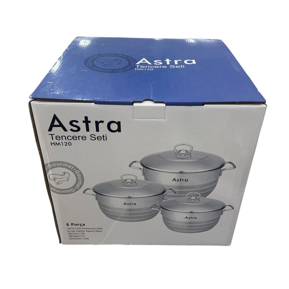 Alfa 6-Piece Cookware Set (32cm, 28cm, 26cm) | Premium Stainless Steel 18/10 | Made in Turkey | 3-Year Warranty