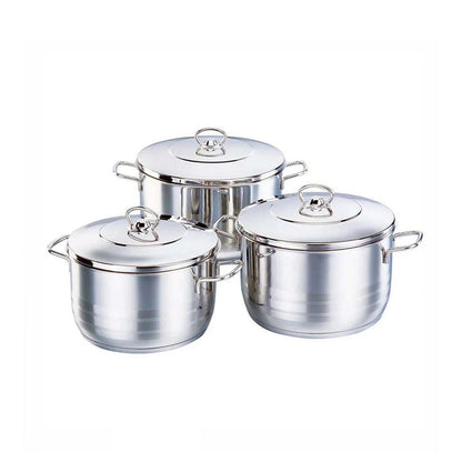 Alfa 6-Piece Cookware Set (32cm, 28cm, 26cm) | Premium Stainless Steel 18/10 | Made in Turkey | 3-Year Warranty