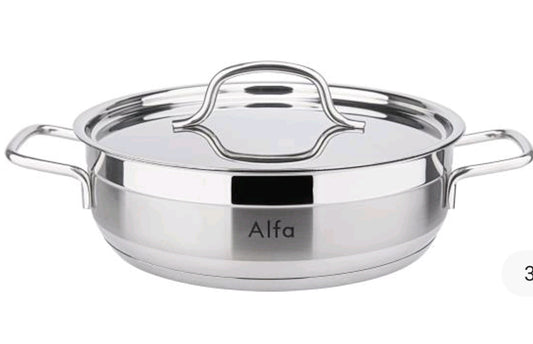 Alfa Low Stainless Steel 18/10 Casserole   – 32x13cm, 10L