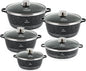 5-Piece Granite Nonstick Cookware Set with Glass Lids – Induction Compatible (Copy)