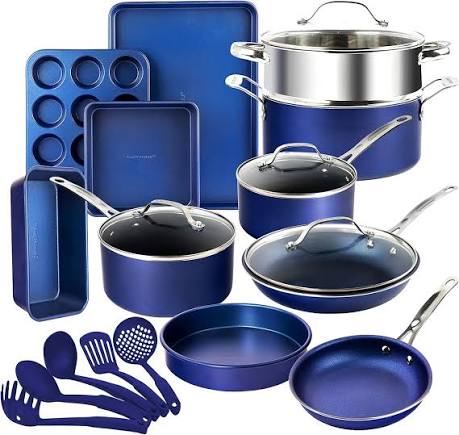 5-Piece Granite Nonstick Cookware Set with Glass Lids – Induction Compatible (Copy)